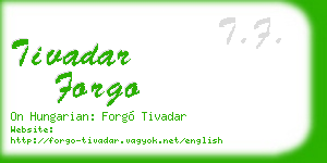 tivadar forgo business card