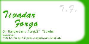 tivadar forgo business card